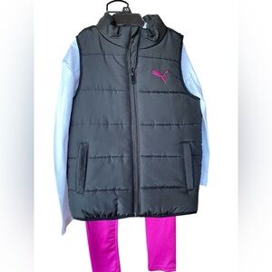 PUMA 3-Piece Vest Set, Size XS BRAND NEW Color Pink, White and Black